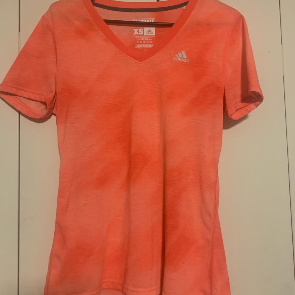Bright orange tie dye adidas tshirt